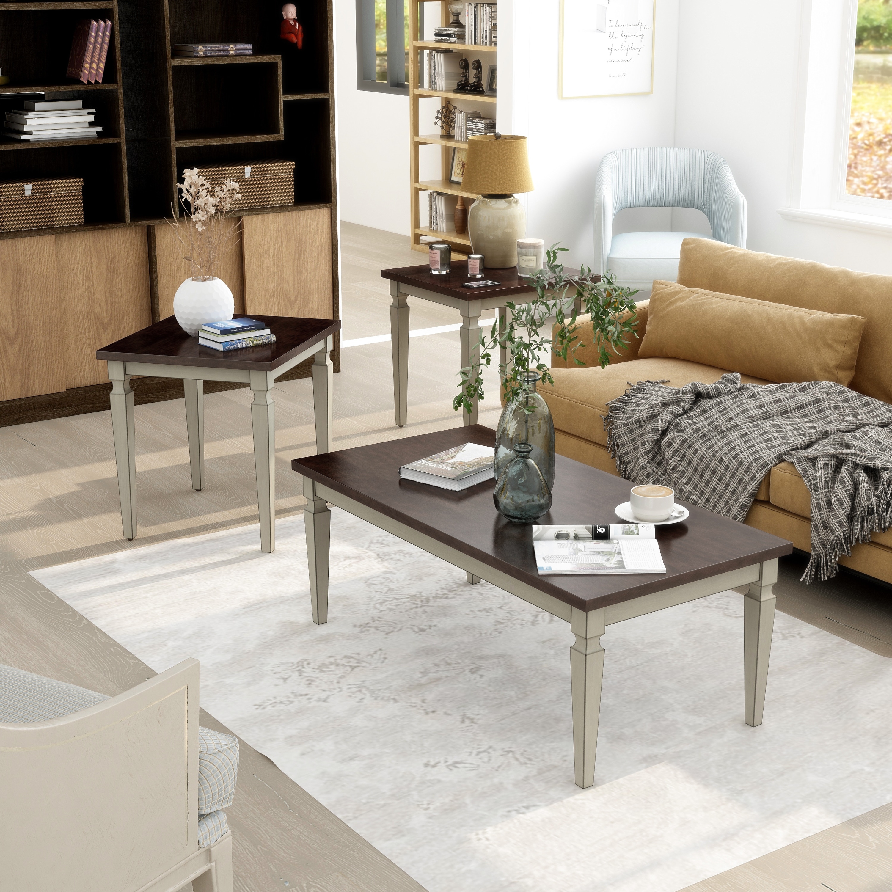Country coffee table outlet set