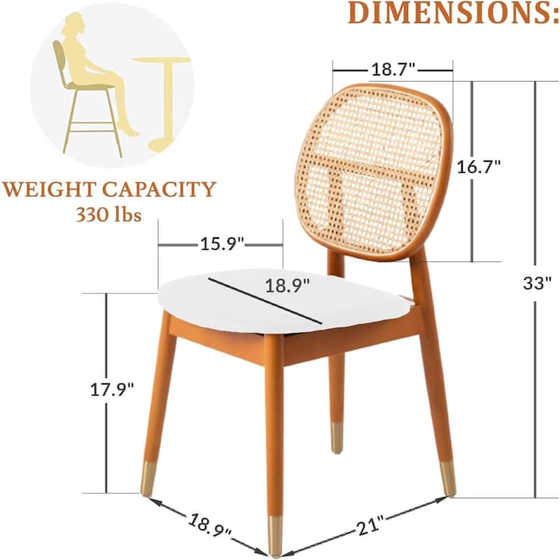 Dining Chairs Set of 2, Modern Kitchen Chairs, Comfortable Upholstered Seat, Wood Leg Dining Room Furniture