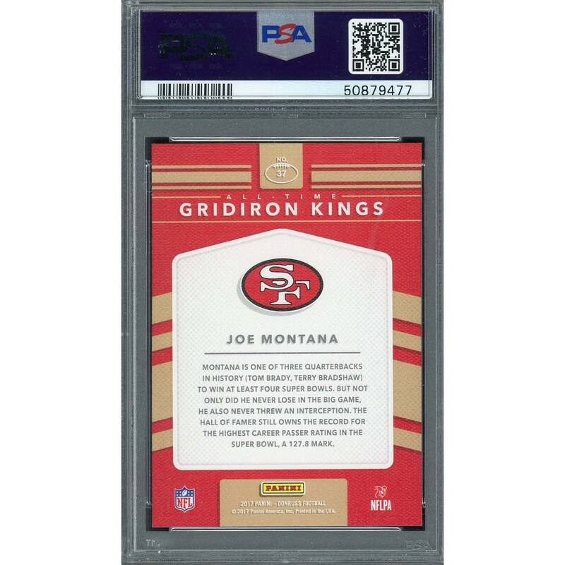 Joe Montana 2017 Panini Donruss All Time Gridiron Kings Football Card #37 PSA 9 - 8'6" x 11'6"