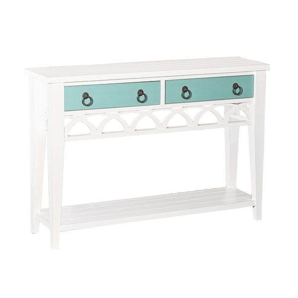 Powell Home Fashions D1018A16 Elliana 48" Wide Wood 2 Drawer Console Table with Reversible Colors - White