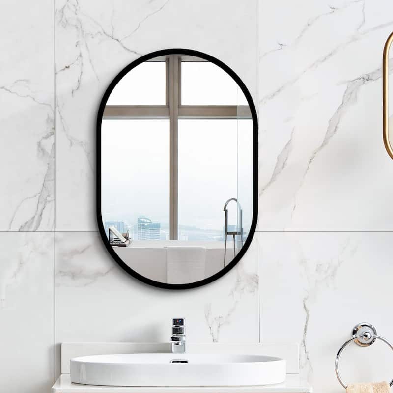 21 x 31 Black Surface Wall Mount Bathroom Medicine Cabinet