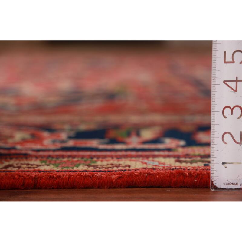 Hand Knotted Oriental 100% Wool Carpet Traditional Medallion Oranges & Rust Heriz (serapi) Area Rug - 9' 10'' X 8' 1''