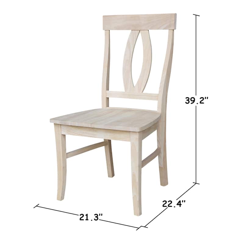 International Concepts Solid Wood Verona Dining Chairs, Set of 2