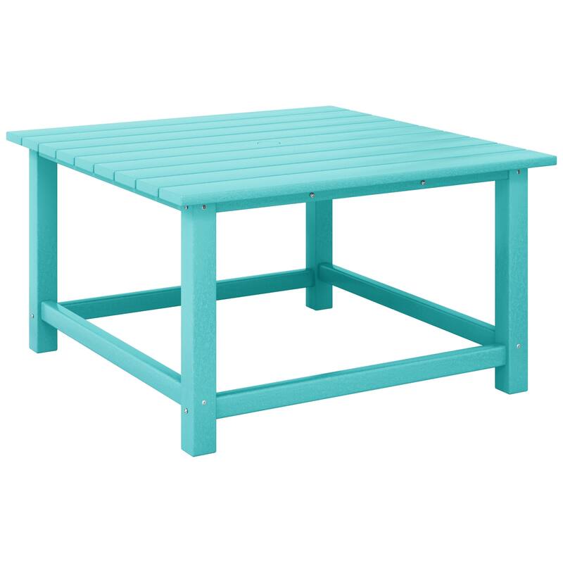 Laguna Outdoor Poly Adirondack 31" Square Coffee Table - Turquoise