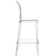 preview thumbnail 17 of 27, Smoke 25" Counter Height Bar Stools with Back – Stackable Transparent Plastic Chairs for Kitchen, Bar, or Outdoor – Set of 2