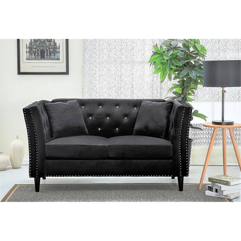 Gracewood Hollow Sukikim Velvet Loveseat