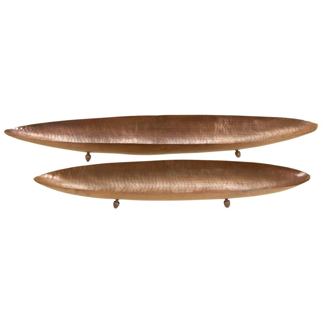 Metal Tray - Set of 2 Brown - Roche River Decor - 7"W x 36"L x 4"H
