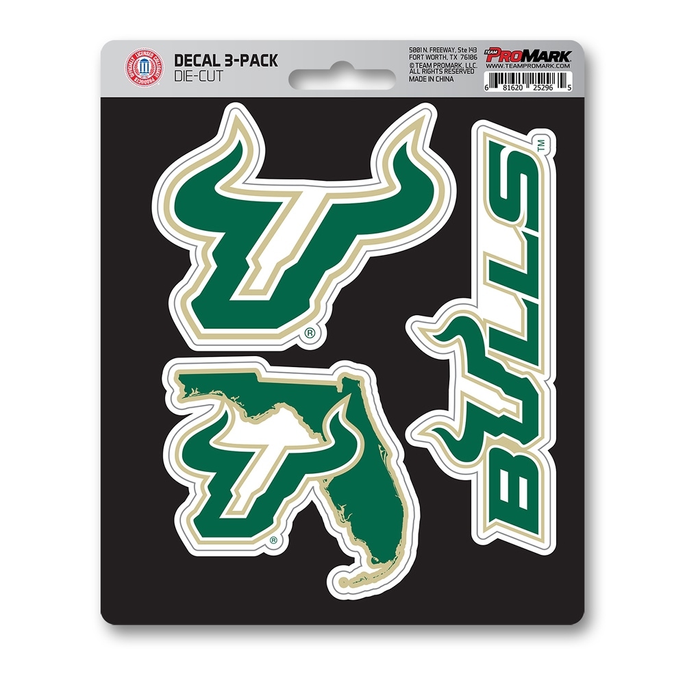 University of South Florida 3 Piece Decal Sticker Pack (Universal – Universal – Universal)