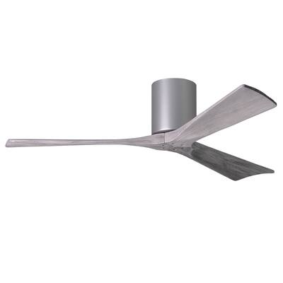 Irene-H 3-blade 52-inch Brushed Nickel Flush Mount Paddle Fan with Barn Wood Tone Blades - Brushed Nickel - Brushed Nickel