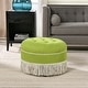 preview thumbnail 5 of 91, Yolanda 24" Upholstered Round Accent Ottoman Bright Chartreuse Linen