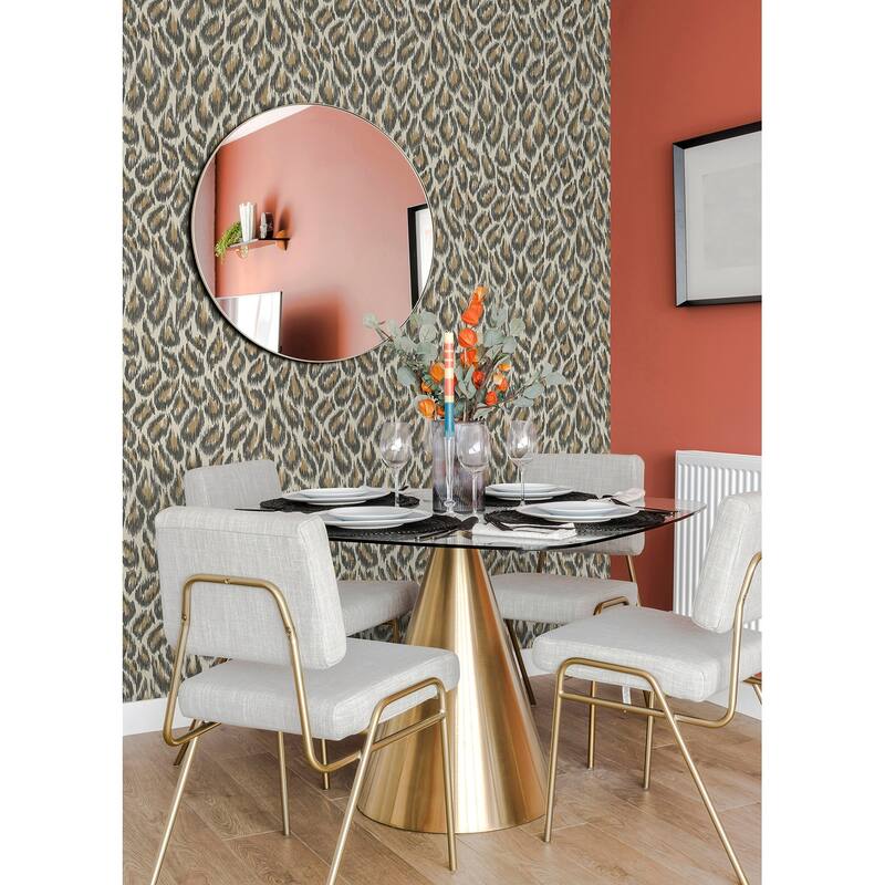 A-Street Prints Electra Bronze Leopard Spot String Wallpaper