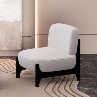 1 Piece Upholstered Velet Fabric Accent Chair with Solid Wood Frame ...