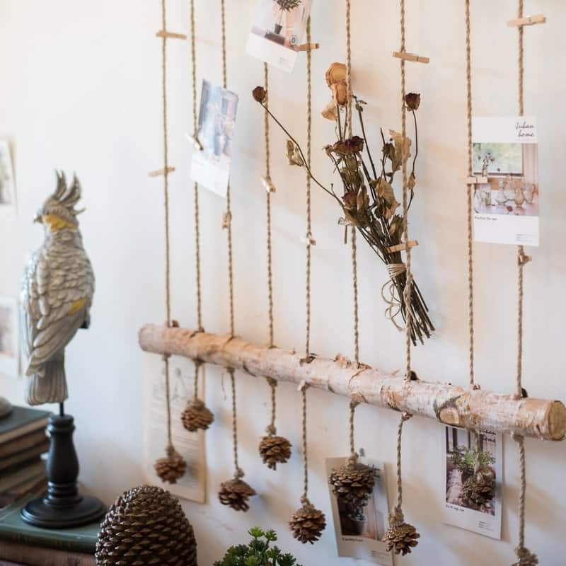 RusticReach Birch Wood Photo Wall Hanger - Beige
