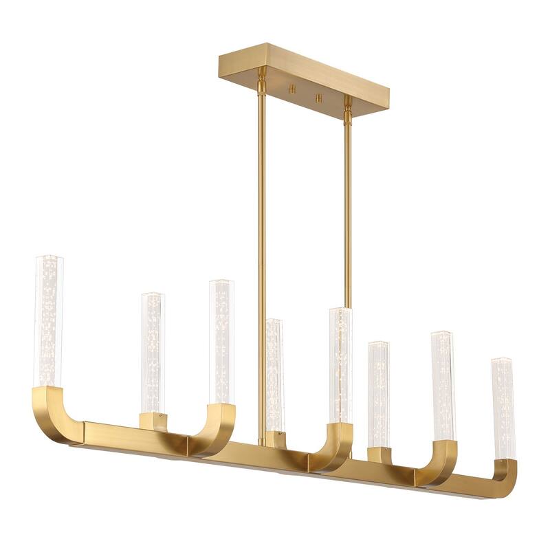 Del Mar 8-Light LED Linear Chandelier in Warm Brass by Breegan Jane
