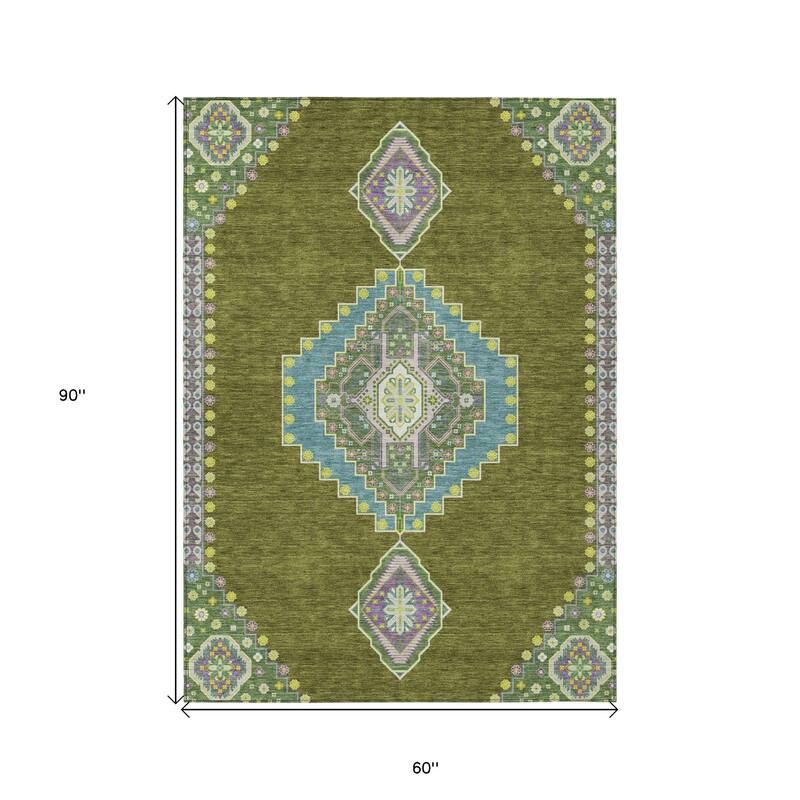 HomeRoots Oriental Traditional Rectangle Outdoor Rug