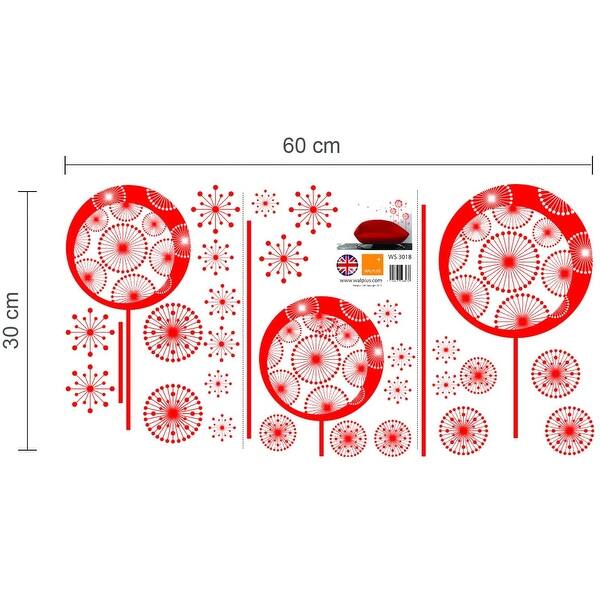 dimension image slide 0 of 8, Walplus Red Pink Dandelion Flower Wall Sticker Nursery Decor Decal