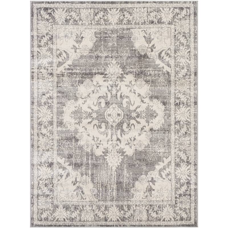Livabliss Clairee Distressed Medallion Area Rug