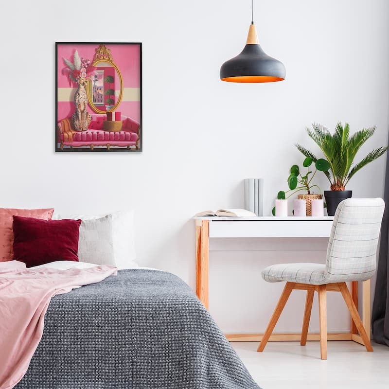 Stupell Sophisticated Leopard on Couch Framed Giclee Art Design By Heather Gauthier
