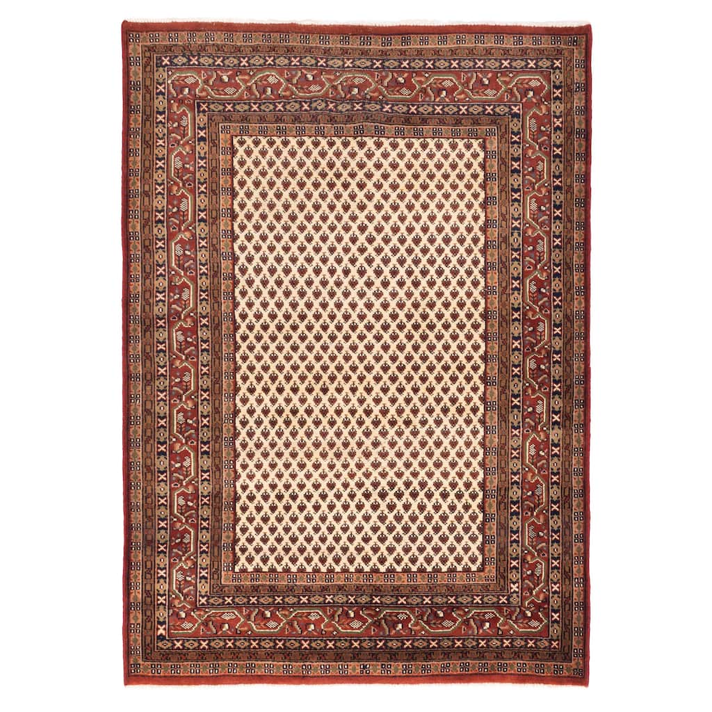 ECARPETGALLERY Hand-knotted Royal Mahal Cream Wool Rug - 5'8 x 7'11