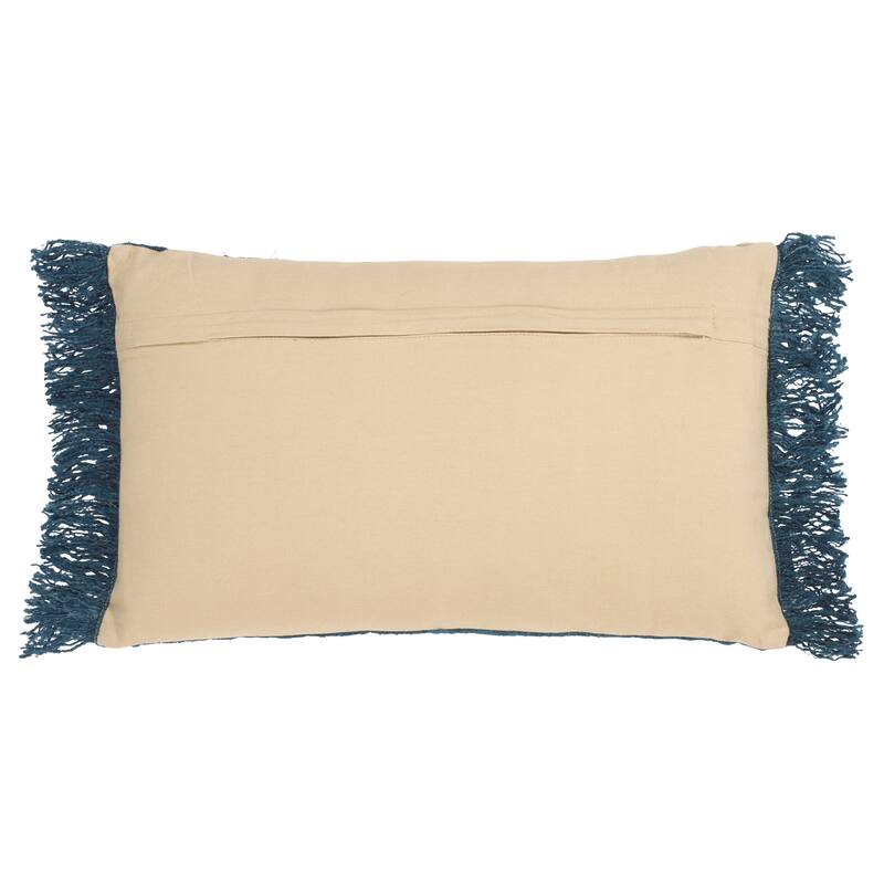 SAFAVIEH Home Nalu 12 x 20-inch Teal Cotton Lumbar Pillow