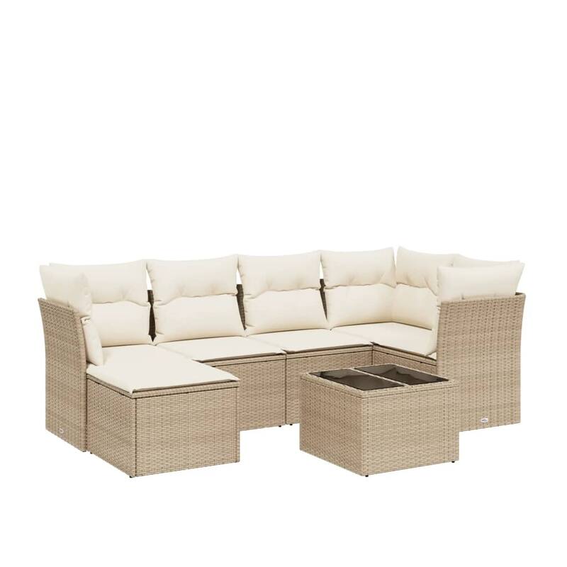 vidaXL Garden Sofa Set Beige/Black/Brown/Grey