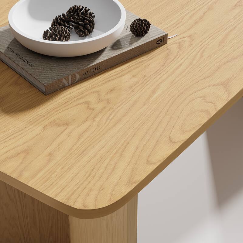 Solid Wood Farmhouse Dining Table with V-Shaped Legs and Square Wood Top for Modern Dining Rooms & Family Gatherings - 67"x33.5"