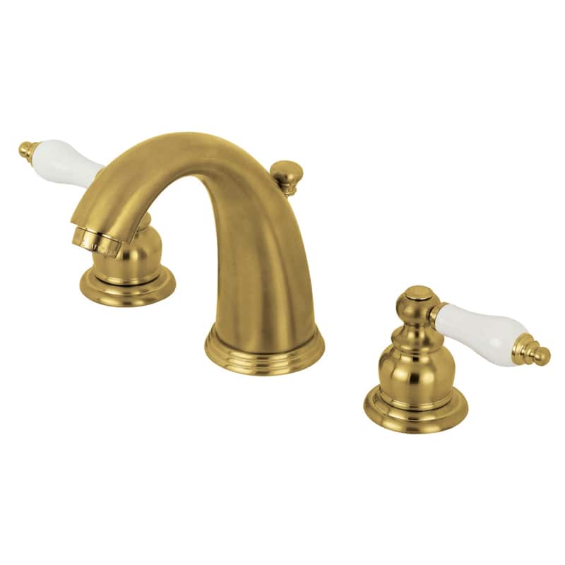Kingston Brass Victorian Deck Mount Widespread Bathroom Faucet - Brushed Brass