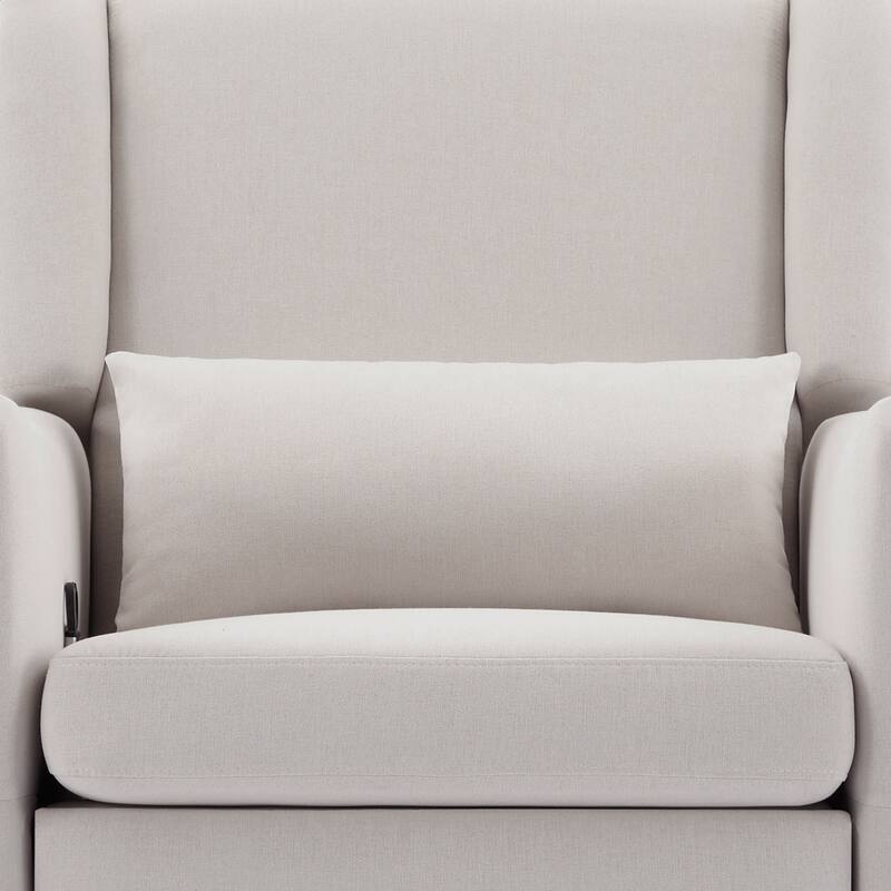 360 Swivel Rocker Recliner Chair, Wingback Accent Chair Nursery Chair with Adjustable Backrest & Footrest, Beige