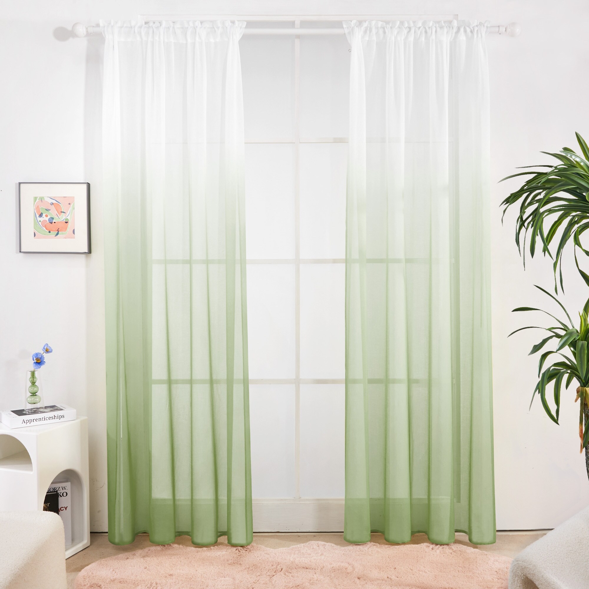 Deconovo Ombre Sheer Curtain Panel Pair(2 Panel)