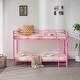 preview thumbnail 18 of 32, Twin Round Pipe Bunk Low Bed Guardrail Angled Ladder Iron Bed USA