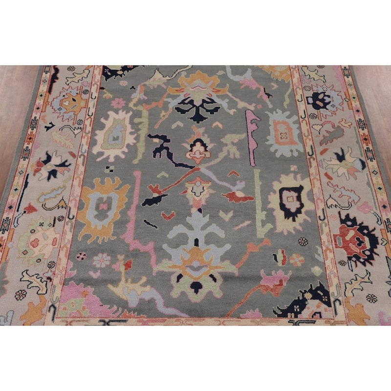 Gray Oushak Oriental Area Rug Handmade Bedroom Wool Carpet - 8'11"x 11'9"
