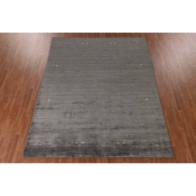 Tribal / Stripe Gabbeh Oriental Area Rug Handmade Wool Carpet - 7'11" x 9'10"