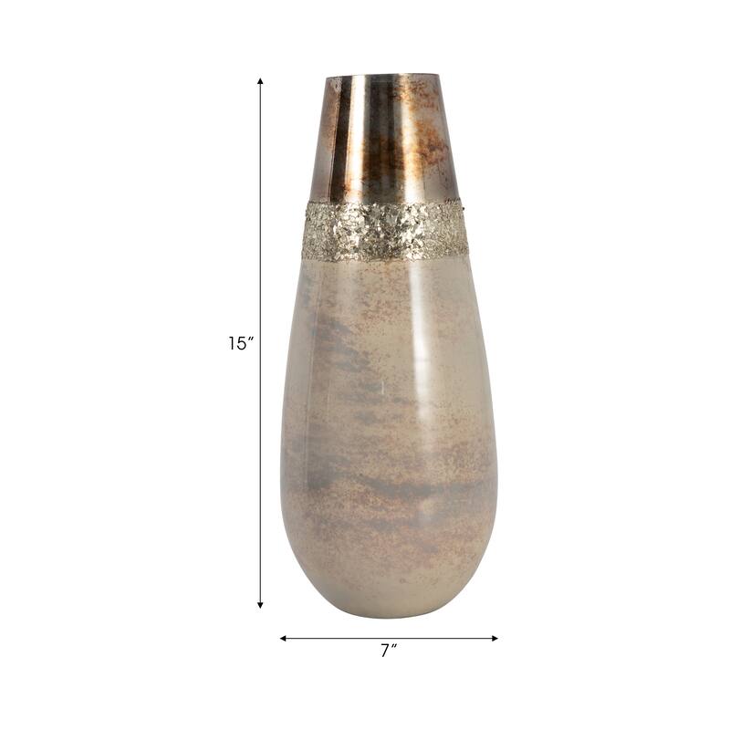 Sagebrook Home Glam Modern Glass Vase