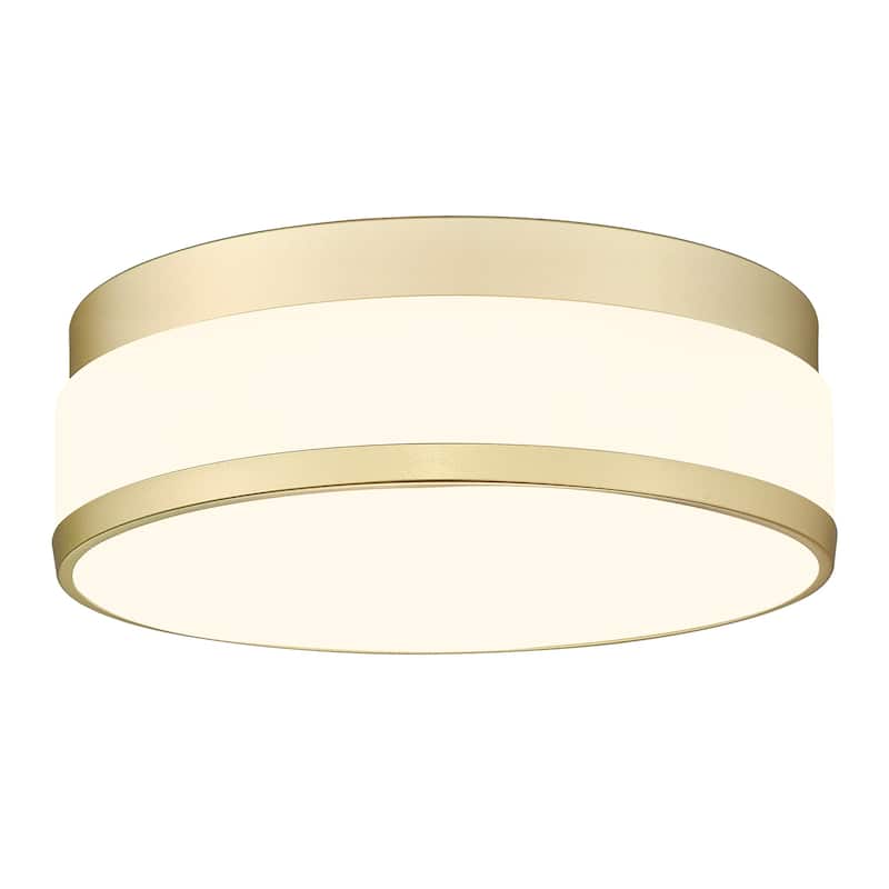 12-Inch Gold Ceiling Light with Frosted Glass - N/A