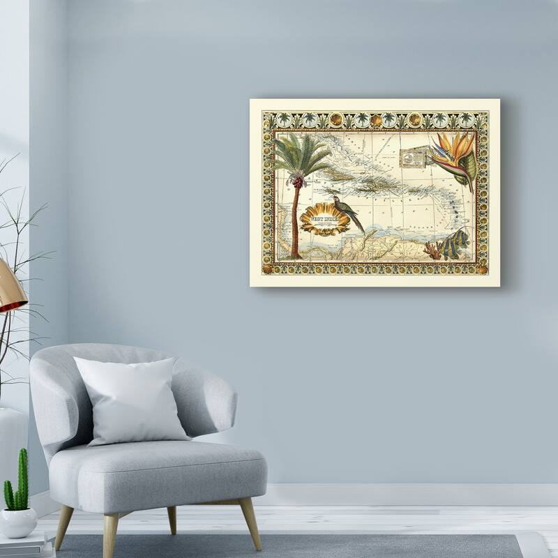 Vision Studio 'Tropical Map Of West Indies' Canvas Art