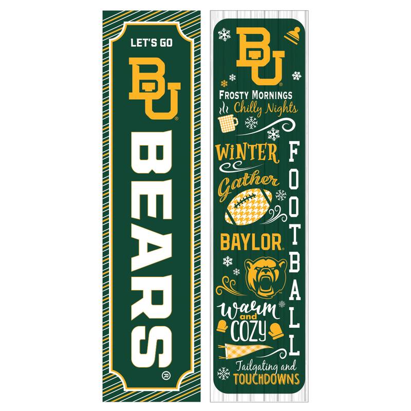 47" Double Sided Seasonal Porch Leaner, Baylor University - 47" x 11.25"