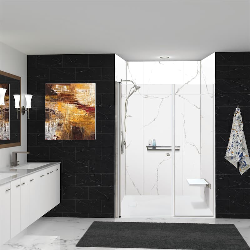 Transolid TRS_TWWCSK603296 Titan 96" High x 60" Wide x 32" Deep Pivot - White Caruso / Brushed Stainless
