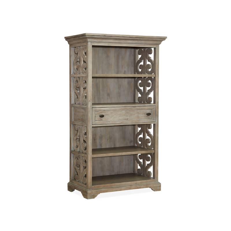 Magnussen Home Tinley Park Dove Tail Grey Bookcase - 40"W x 19.5"D x 68"H