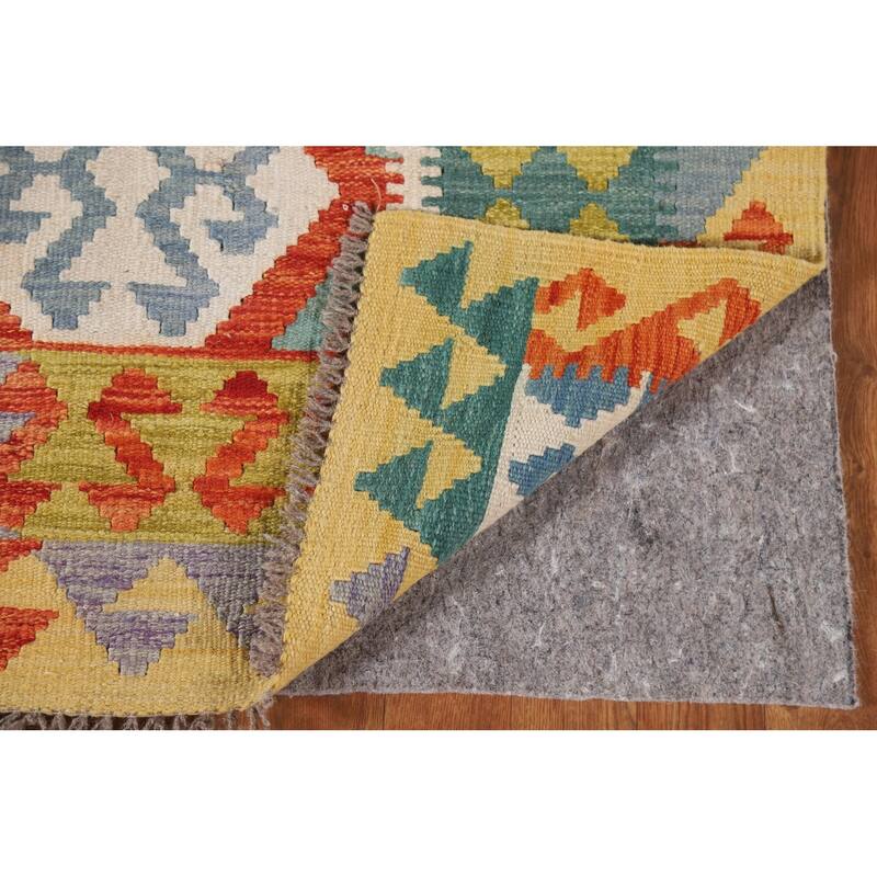 Multicolor Kilim Oriental Area Rug Hand-Woven Wool Carpet - 3'3"x 5'1"