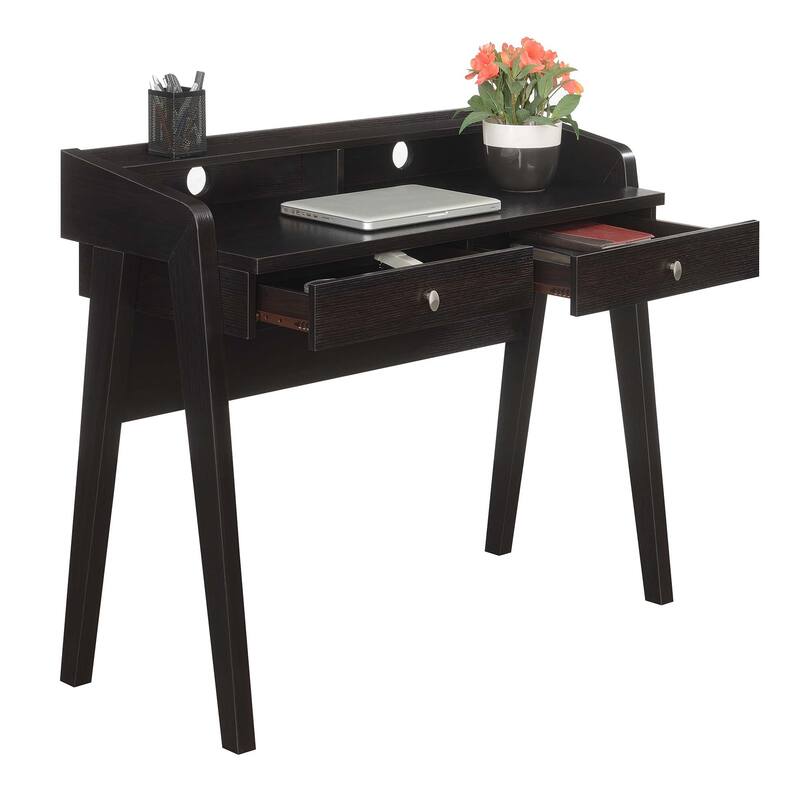Convenience Concepts Newport Deluxe 2 Drawer Desk with Shelf