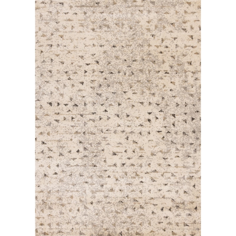 Hampton Cream Beige Neutral Abstract Area Rug, 5'3" x 7'7"
