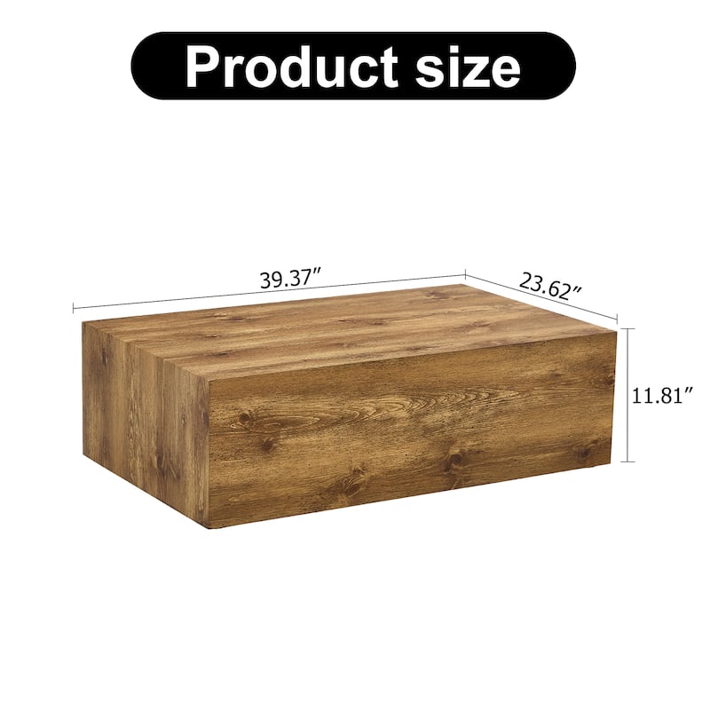Elegant Coffee Table Accent Table with Wood Grain Patterns, Living Room Dining Table with Easy Assembly