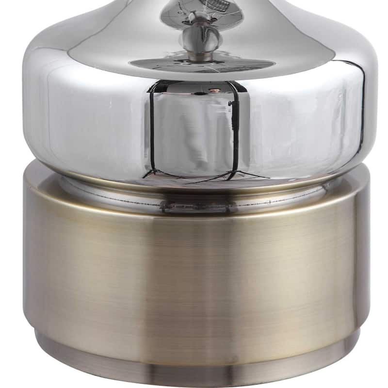 Glass Base Table Lamp with White Drum Shade - 23" - Chrome
