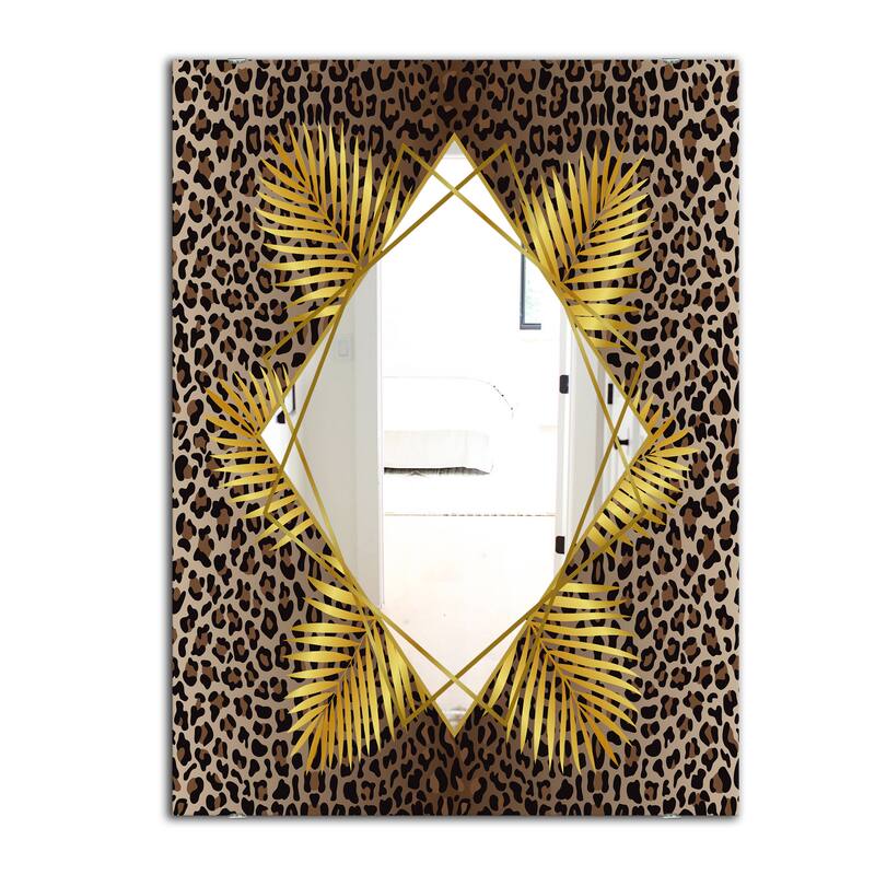 Designart 'Leopard 5' Glam Mirror - Modern Large Printed Wall Mirror