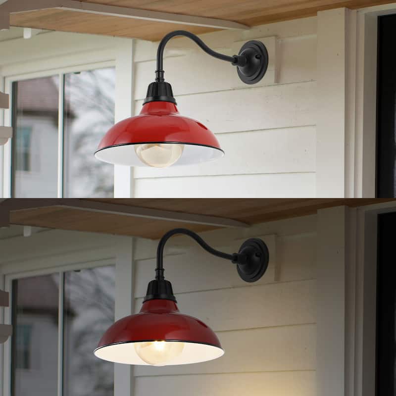 Stanley 12.25" Indoor/Outdoor LED Gooseneck Arm Sconce, By JONATHAN Y