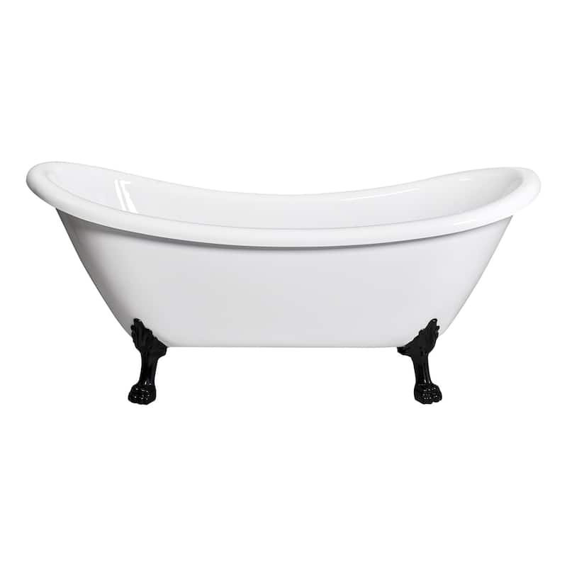 Daphne 59" & 69" Clawfoot Tub White or Black Acrylic Five Feet Colors