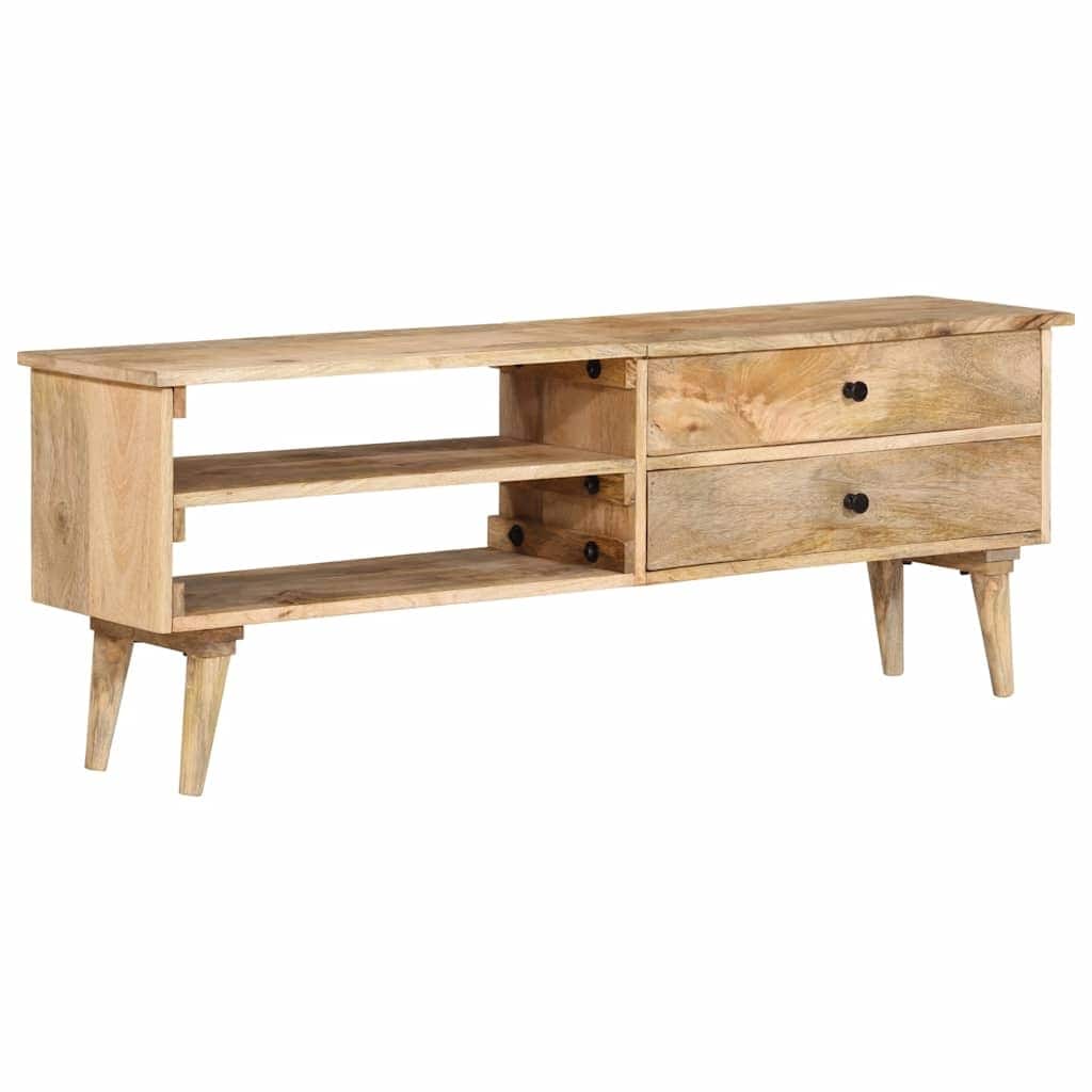 vidaXL TV Cabinet 55.1"x11.8"x19.7" Solid Mango Wood