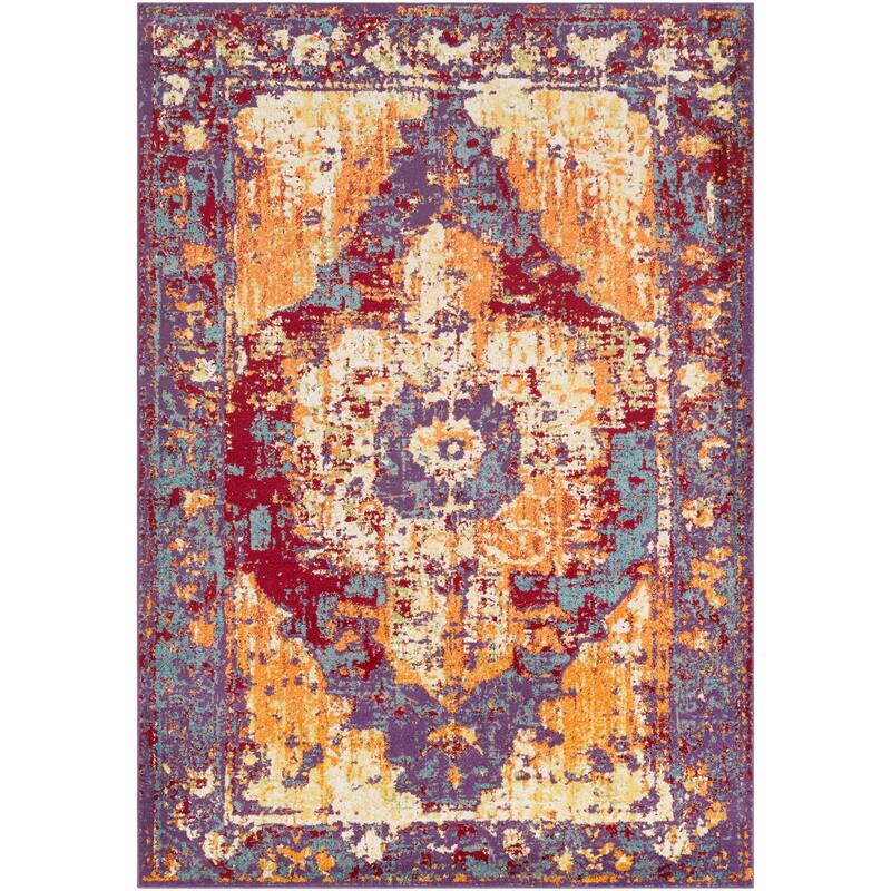 Livabliss Amalia Distressed Medallion Area Rug