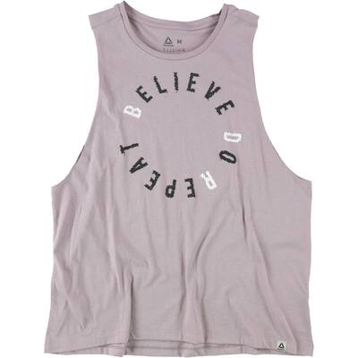 Reebok Womens Believe Muscle Tank Top, Purple, X-Small
