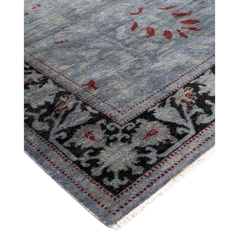 Vibrance, One-of-a-Kind Hand-Knotted Area Rug - Gray, 4' 1" x 5' 10" - 4' 1" x 5' 10"